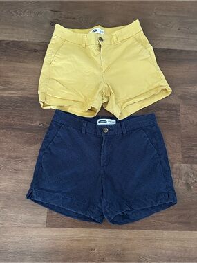 Bundle- Pair of Old Navy Mustard Yellow and Navy Eyelet Women's Everyday Shorts